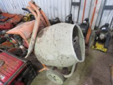 BELLE PETROL ENGINED CEMENT MIXER WITH STAND.