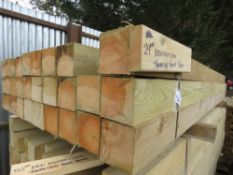 PACK OF 29NO HEAVY DUTY TIMBER FENCE POSTS, TREATED, 100MM X 100MM @ 2.2M LENGTH APPROX.