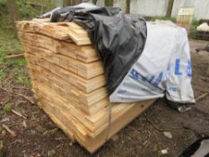 LARGE PACK OF UNTREATED HIT AND MISS TIMBER BOARDS, 100MM WIDTH X 1.6M-1.74M LENGTH APPROX.