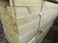 PACK OF 52NO HEAVY DUTY TIMBER FENCE POSTS, TREATED, 100MM X 100MM @ 2.3M LENGTH APPROX.