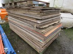 STACK OF APPROXIMATELY 66 NO PRE USED CONSTRUCTION BOARDS, MAINLY PLYWOOD. THIS LOT IS SOLD UNDER