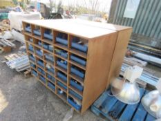 2 X HEAVY DUTY DEEP DRAWER RACKS FULL OF PLUMBING FITTINGS. THIS LOT IS SOLD UNDER THE AUCTIONEER