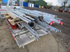 4NO PALLETS CONTAINING ASSORTED ALUMINIUM SCAFFOLD TOWER PARTS INCLUDING FRAMES, BOARDS, LEGS AND PO