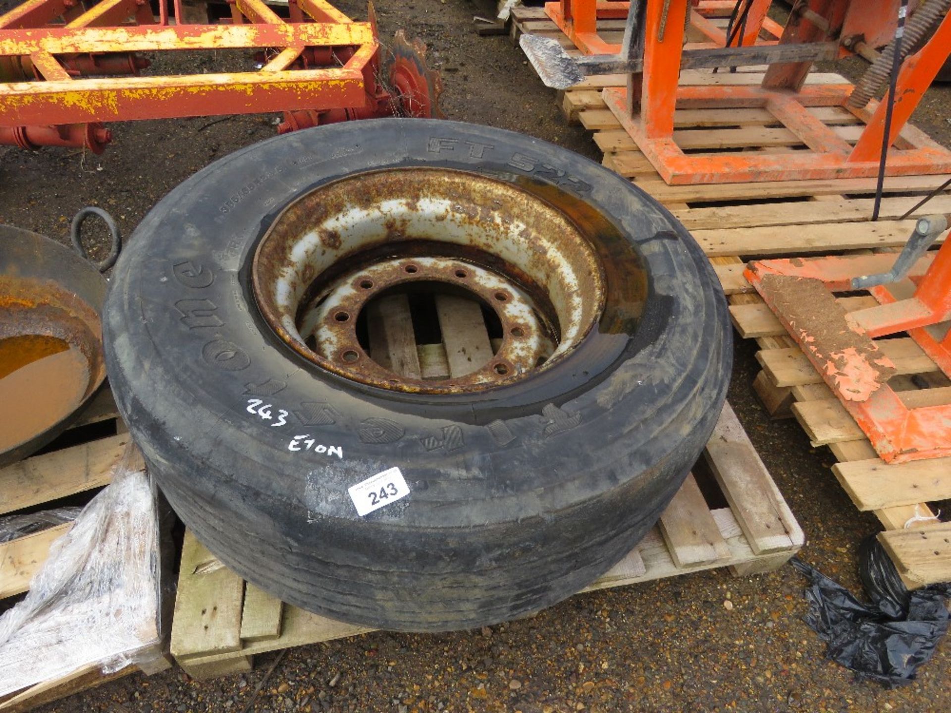 LORRY WHEEL AND TYRE 385/65-R22.5. THIS LOT IS SOLD UNDER THE AUCTIONEERS MARGIN SCHEME, THEREFO