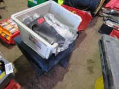 2 X BOXES CONTAINING TOOL POUCHES PLUS 2 X LARGE TOOL BAGS. THIS LOT IS SOLD UNDER THE AUCTIONEER