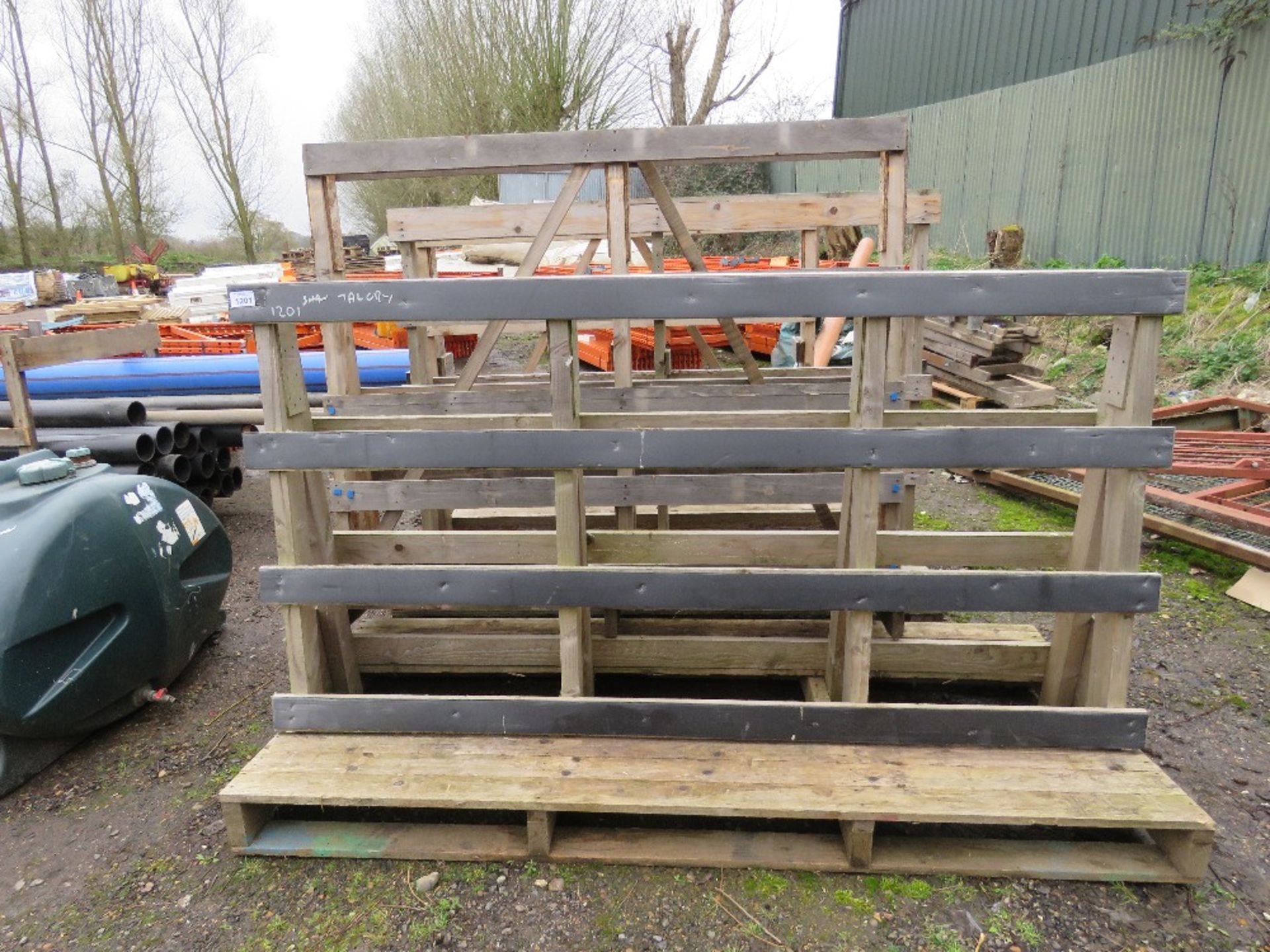 4 X TIMBER "A" FRAME GLASS / BOARD FRAMES. THIS LOT IS SOLD UNDER THE AUCTIONEERS MARGIN SCHEME, - Image 2 of 5