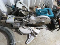 MAKITA MITRE SAW PLUS A CIRCULAR SAW, 240VOLT POWERED. THIS LOT IS SOLD UNDER THE AUCTIONEERS MAR