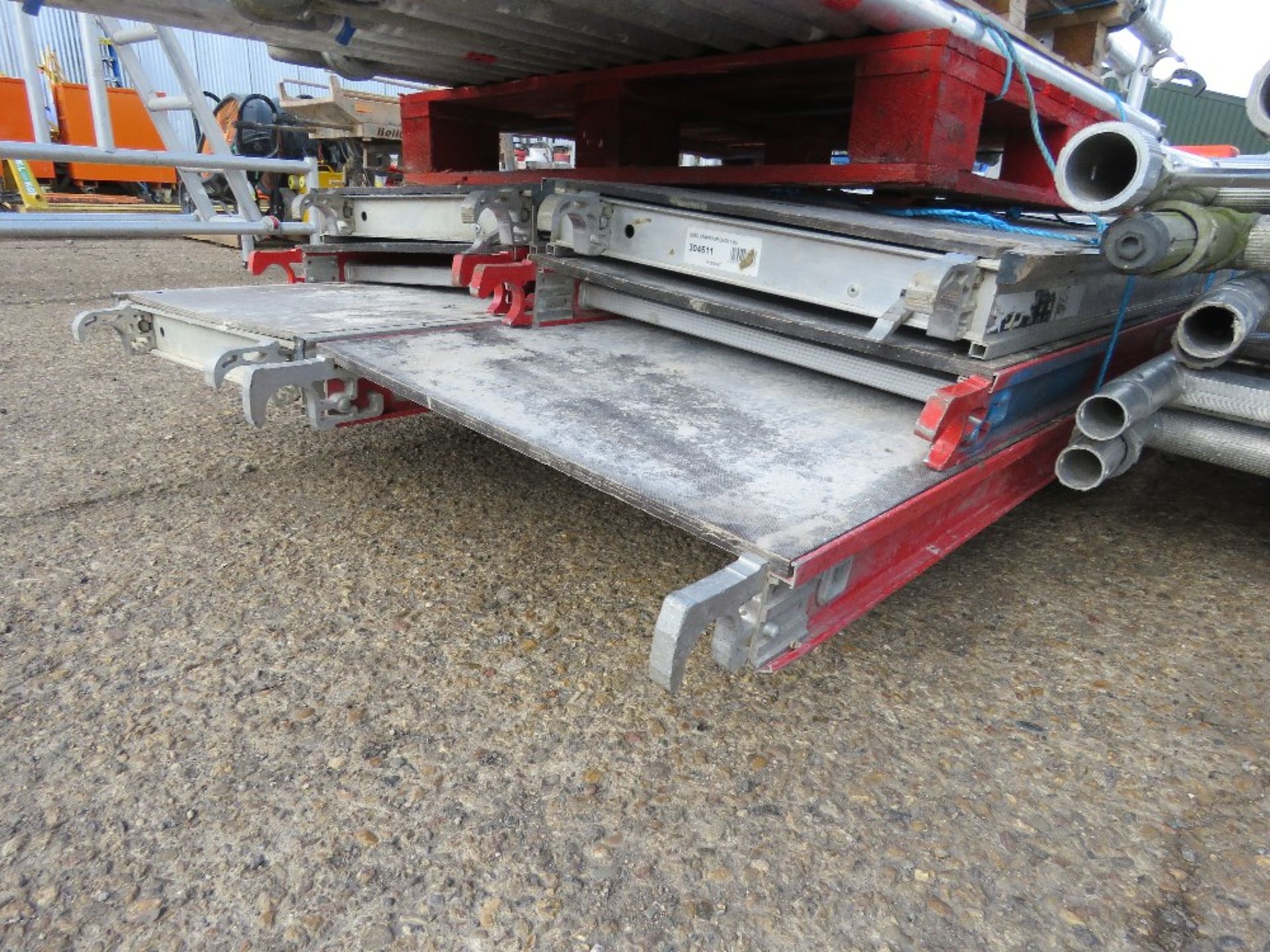 4NO PALLETS CONTAINING ASSORTED ALUMINIUM SCAFFOLD TOWER PARTS INCLUDING FRAMES, BOARDS, LEGS AND PO - Image 10 of 14