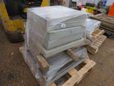 2 X PALLETS OF MANHOLE COVERS WITH SURROUNDS: 4 X GALVANISED 600X600X100 B125 UNITS PLUS 1 X 850X850