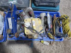 ELECTRICAL TOOLS ETC: 3 X SAWS, TRANSFORMER, DRILL, JACK AND EXTENSION LEAD. THIS LOT IS SOLD UND