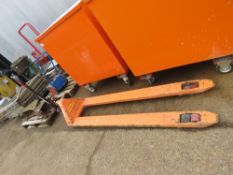 LONG BLADED PALLET TRUCK FOR BOARDS ETC.