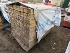 LARGE PACK OF UNTREATED HIT AND MISS TIMBER BOARDS, 100MM WIDTH X 1.6M-1.74M LENGTH APPROX.