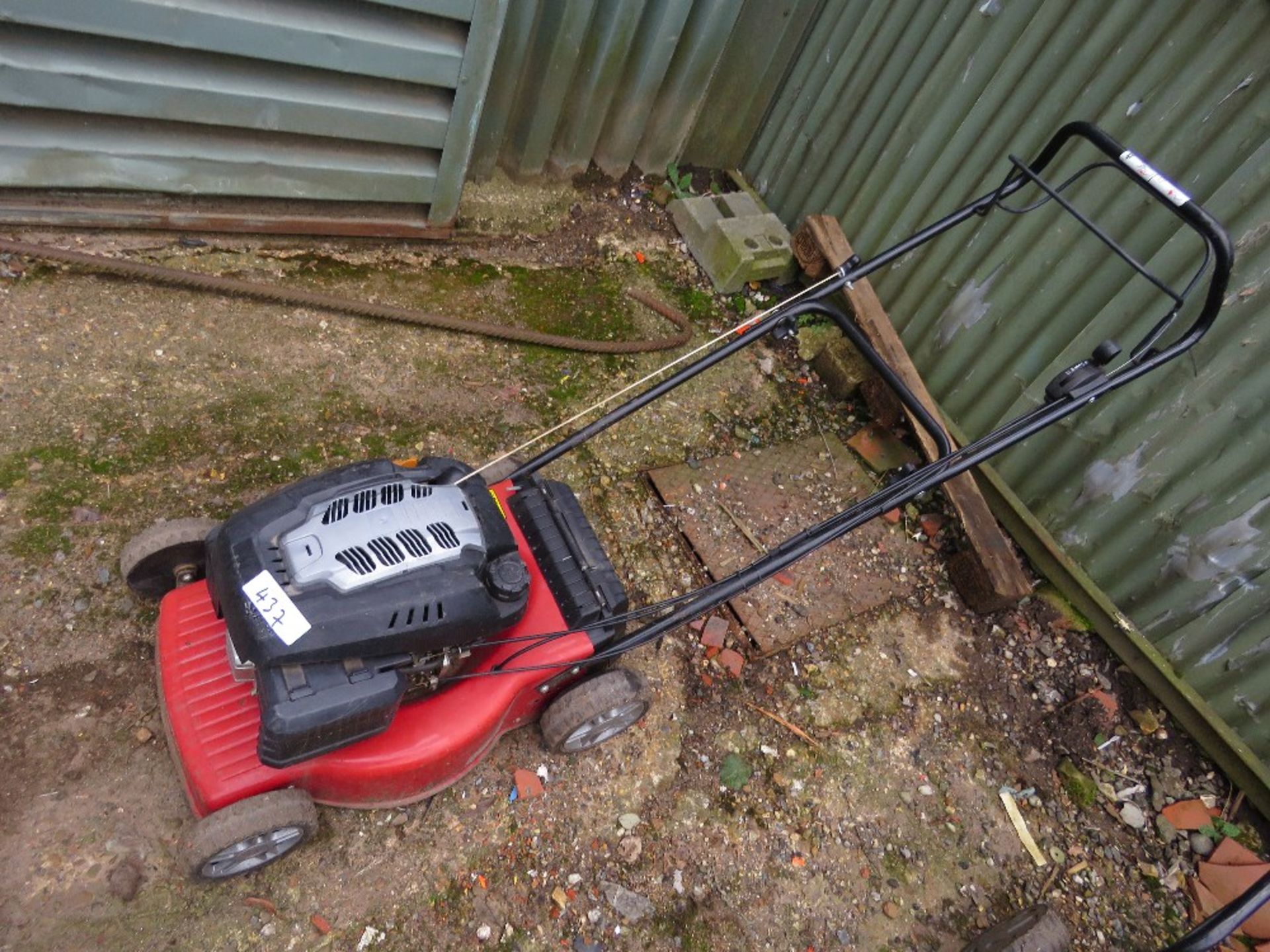 RED SELF DRIVE LAWNMOWER, NO COLLECTOR. THIS LOT IS SOLD UNDER THE AUCTIONEERS MARGIN SCHEME, TH