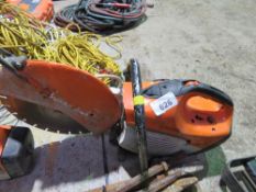 STIHL TS420 PETROL SAW WITH A BLADE. THIS LOT IS SOLD UNDER THE AUCTIONEERS MARGIN SCHEME, THEREF