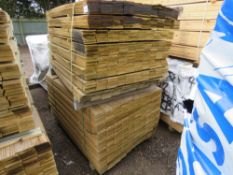 2 X PACKS OF PRESSURE TREATED HIT AND MISS FENCE CLADDING TIMBER BOARDS: 1.45M LENGTH X 100MM WIDTH