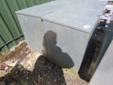 2 X ANIMATE MAKE LOCKABLE FEED STORAGE BINS: 130CM WIDE X 70CM HEIGHT X 52CM DEPTH APPROX. PREVIOUS