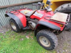 HONDA BIG RED 4WD PETROL ENGINED QUAD BIKE. WHEN TESTED WAS SEEN TO DRIVE, STEER AND BRAKE SOURCED F