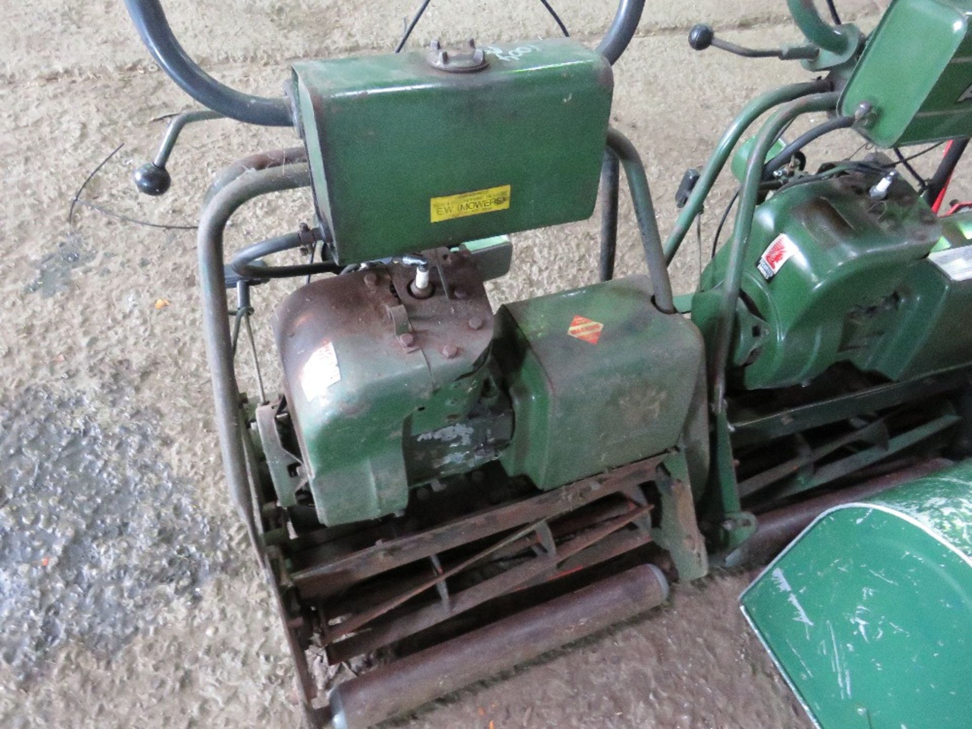 2 X LARGE PETROL ENGINED CYLINDER MOWERS, PLUS ONE GRASS BOX. WHEN TESTED WERE SEEN RUNNING. EXECUTO - Image 3 of 8