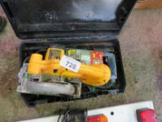 DEWALT BATTERY CIRCULAR SAW BODY PLUS A 240VOLT BREAKER DRILL. THIS LOT IS SOLD UNDER THE AUCTION