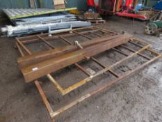 2NO LARGE METAL SITE GATE FRAMES WITH 2NO POSTS: 2.35M HEIGHT X 3M WIDTH EACH APPROX. THIS LOT IS