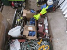 PALLET CONTAINING ASSORTED ANCHOR BOLTS PLUS WIRE BONDS ETC. THIS LOT IS SOLD UNDER THE AUCTIONEE