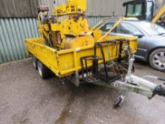 IFOR WILLIAMS LM126G TWIN AXLED TRAILER WITH WJ HORROD TWIN POT WHITE LINING EQUIPMENT PLUS BARROW,