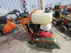 CLIPPER C99 PETROL ENGINED FLOOR SAW WITH WATER TANK AND BLADE. THIS LOT IS SOLD UNDER THE AUCTI