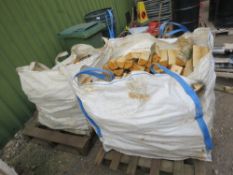 2 X LARGE BULK BAGS OF SPLIT LOGS, MAINLY SILVER BIRCH. THIS LOT IS SOLD UNDER THE AUCTIONEERS MAR