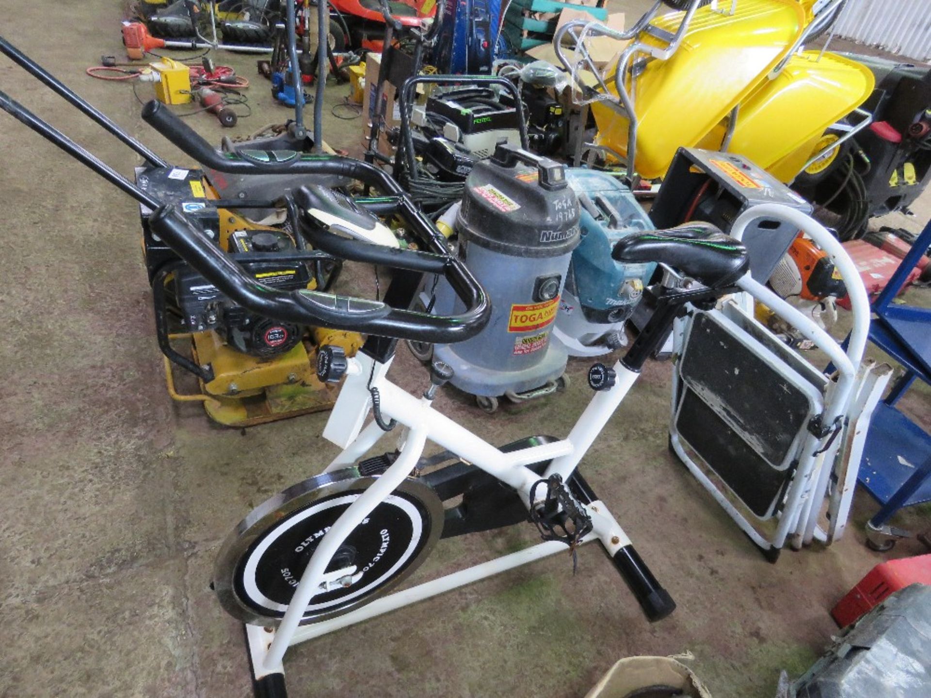 3NO MINI STEP LADDERS PLUS A FITNESS BIKE. THIS LOT IS SOLD UNDER THE AUCTIONEERS MARGIN SCHEME, T