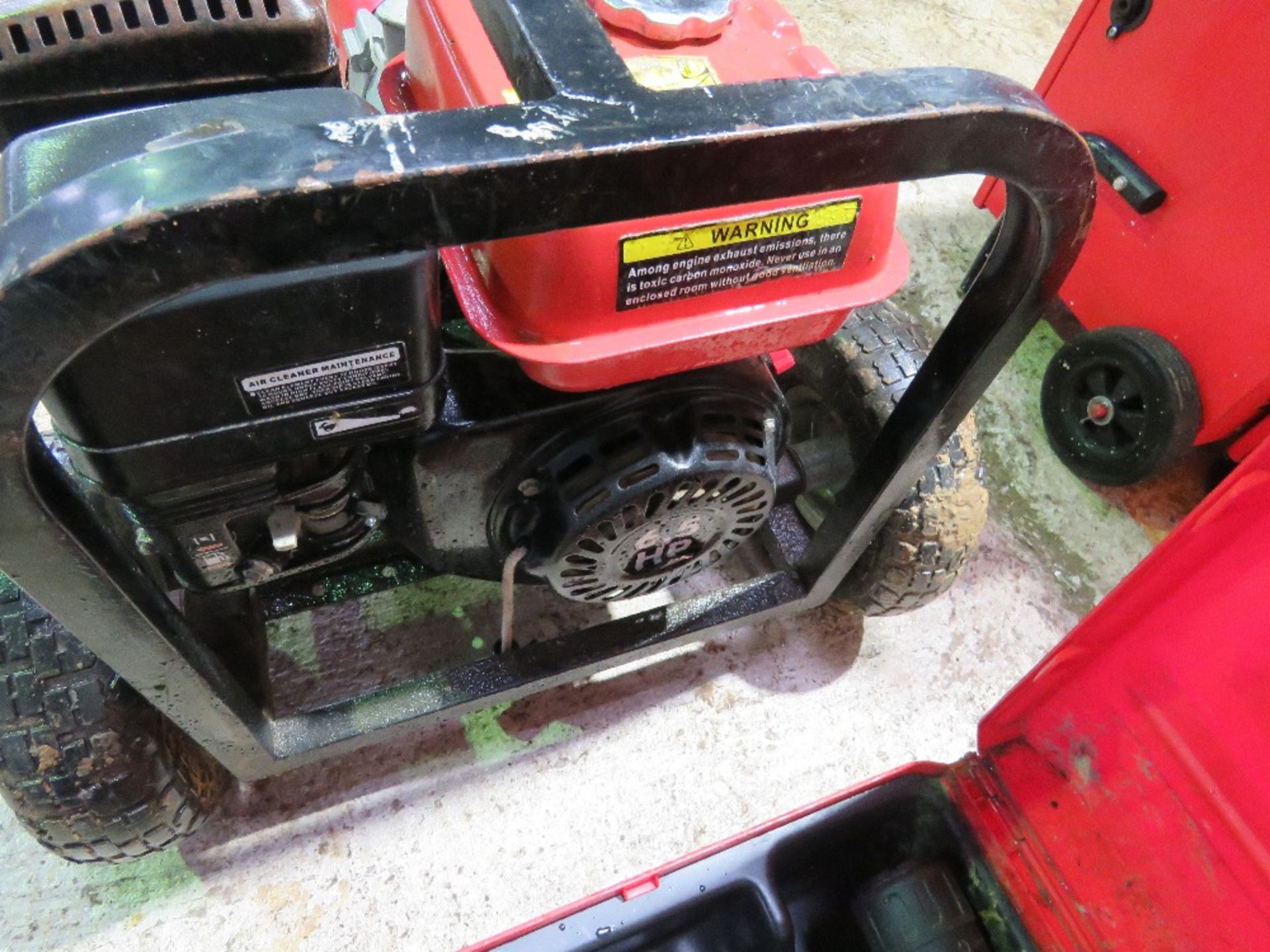 CLARKE PETROL ENGINED GENERATOR ON WHEELS, 240VOLT OUTPUT. THIS LOT IS SOLD UNDER THE AUCTIONEERS - Image 2 of 3