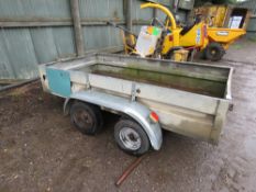 TWIN AXLED UNBRAKED GENERAL PURPOSE TRAILER, 1.35M X 258M OVERALL BODY SIZE APPROX. THIS LOT IS S
