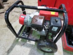 CLARKE PETROL ENGINED GENERATOR ON WHEELS, 240VOLT OUTPUT. THIS LOT IS SOLD UNDER THE AUCTIONEERS