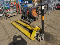 LONG BLADED PALLET TRUCK.