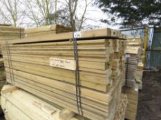 PACK OF TREATED TIMBER FENCE PANEL FRAME SLOTTED TIMBERS: 50MM X 70MM @ 1.83M LENGTH APPROX.