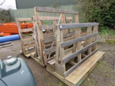 4 X TIMBER "A" FRAME GLASS / BOARD FRAMES. THIS LOT IS SOLD UNDER THE AUCTIONEERS MARGIN SCHEME,