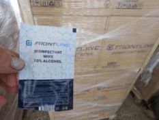 PALLET CONTAINING 60NO BOXES OF FRONTLINE CLEANSING WIPES, 750NO PER BOX, 70\% ALCOHOL CONTENT.