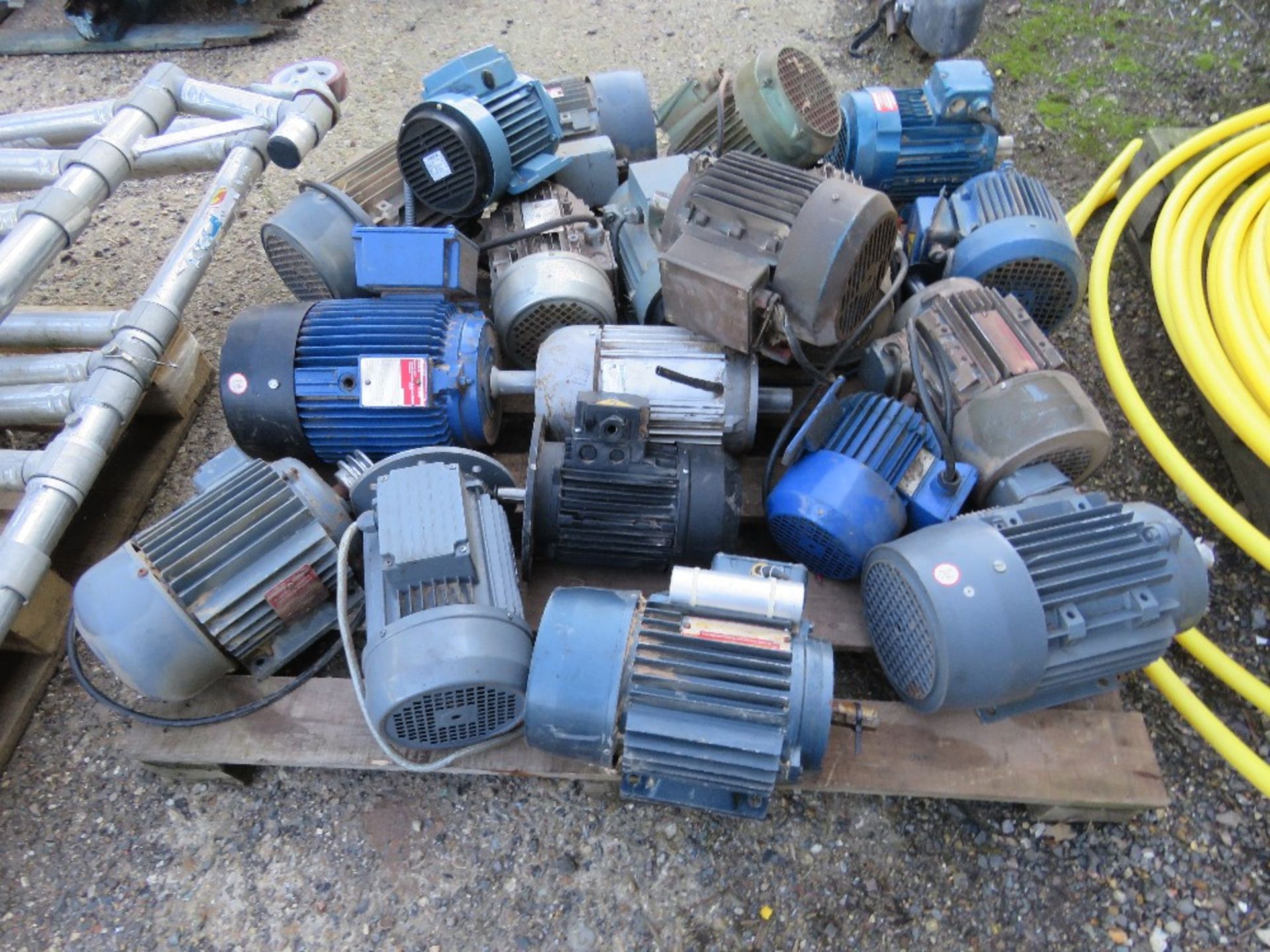 PALLET CONTAINING 19NO ELECTRIC MOTORS, BELIEVED TO HAVE BEEN WORKING WHEN REMOVED.