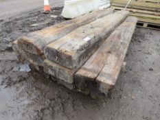 10NO WOODEN SLEEPERS, 2.6M LENGTH APPROX. THIS LOT IS SOLD UNDER THE AUCTIONEERS MARGIN SCHEME,
