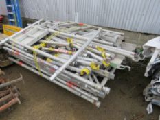 LARGE QUANTITY OF ASSORTED ALUMINIUM SCAFFOLD TOWER PARTS. THIS LOT IS SOLD UNDER THE AUCTIONEERS