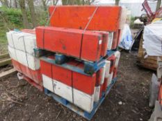 2 X PALLETS OF RUBBER TYPE SAFETY ROAD BARRIER BLOCKS. THIS LOT IS SOLD UNDER THE AUCTIONEERS MA