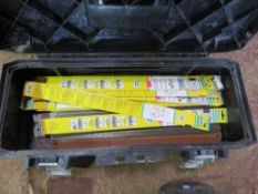 STANLEY TOOL BOX CONTAINING MITRE SAW BLADES. THIS LOT IS SOLD UNDER THE AUCTIONEERS MARGIN SCHEM