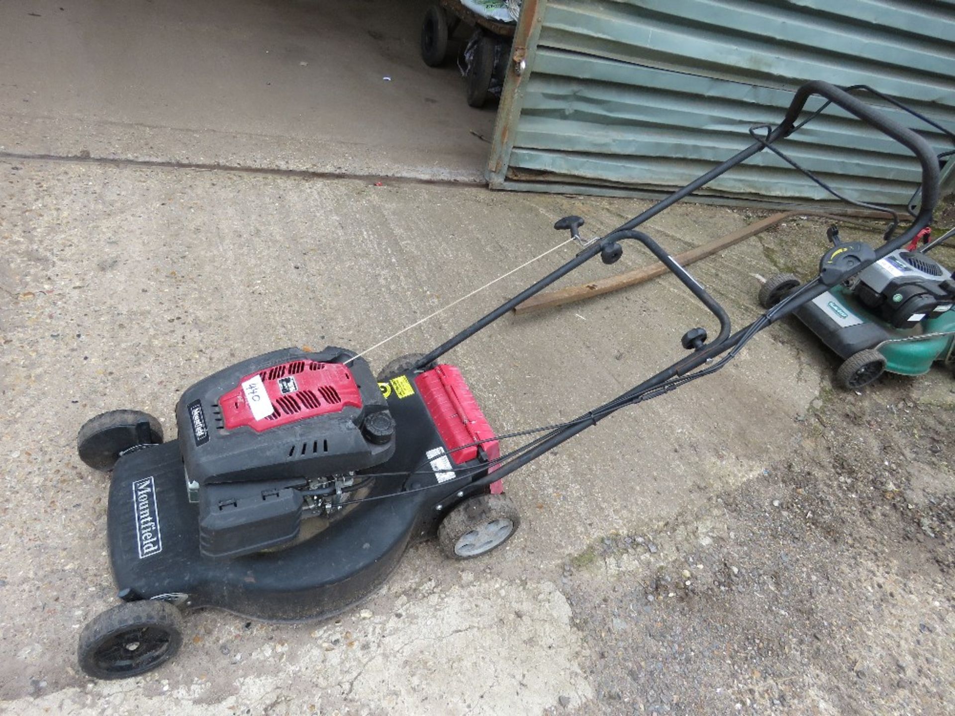 MOUNTFIELD SELF DRIVE LAWNMOWER, NO COLLECTOR. THIS LOT IS SOLD UNDER THE AUCTIONEERS MARGIN SCH