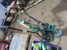 PUSH MOWER, STRIMMER AND LAWN EDGER. THIS LOT IS SOLD UNDER THE AUCTIONEERS MARGIN SCHEME, THEREF