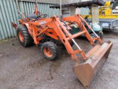 KUBOTA B20 4WD COMPACT LOADER TRACTOR WITH BACKHOE DIGGER. HYDRASTATIC DRIVE. 969 REC HOURS. WHEN TE