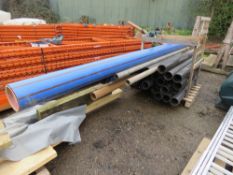 STILLAGE OF ASSORTED PIPES, MAINLY 5" BLACK ONES. THIS LOT IS SOLD UNDER THE AUCTIONEERS MARGIN S