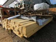 PACK OF UNTREATED TIMBER SLATS: 70MMX20MM @ 1.94M LENGTH APPROX.