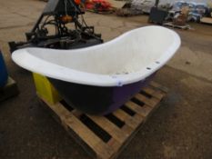 LARGE CAST IRON BATH WITH CLAW FEET, BELIEVED TO HAVE NEVER BEEN INSTALLED?? 1.8M TOTAL LENGTH APPR