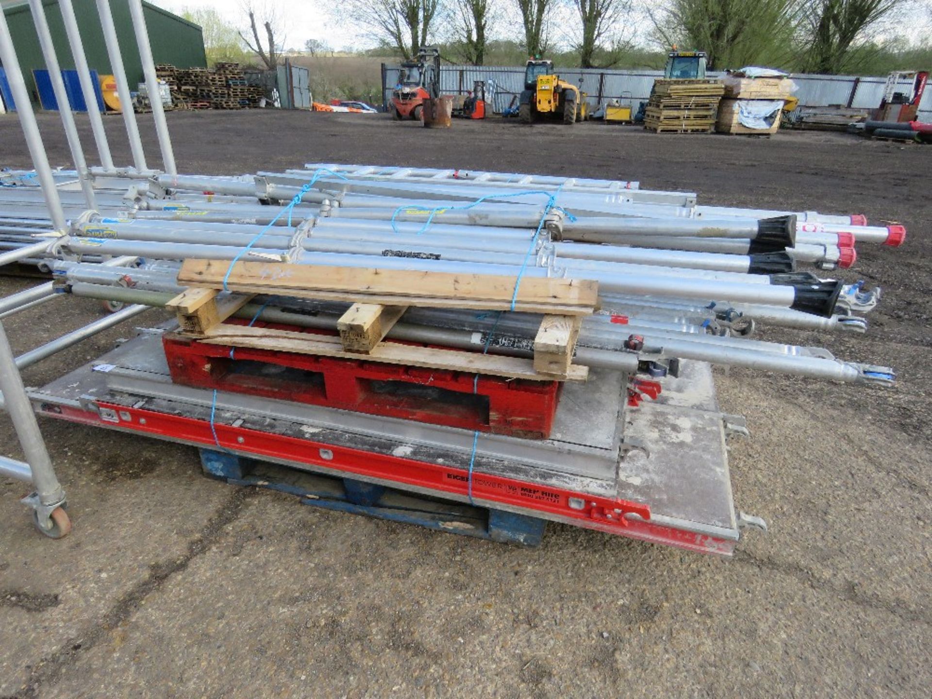 4NO PALLETS CONTAINING ASSORTED ALUMINIUM SCAFFOLD TOWER PARTS INCLUDING FRAMES, BOARDS, LEGS AND PO - Image 12 of 14