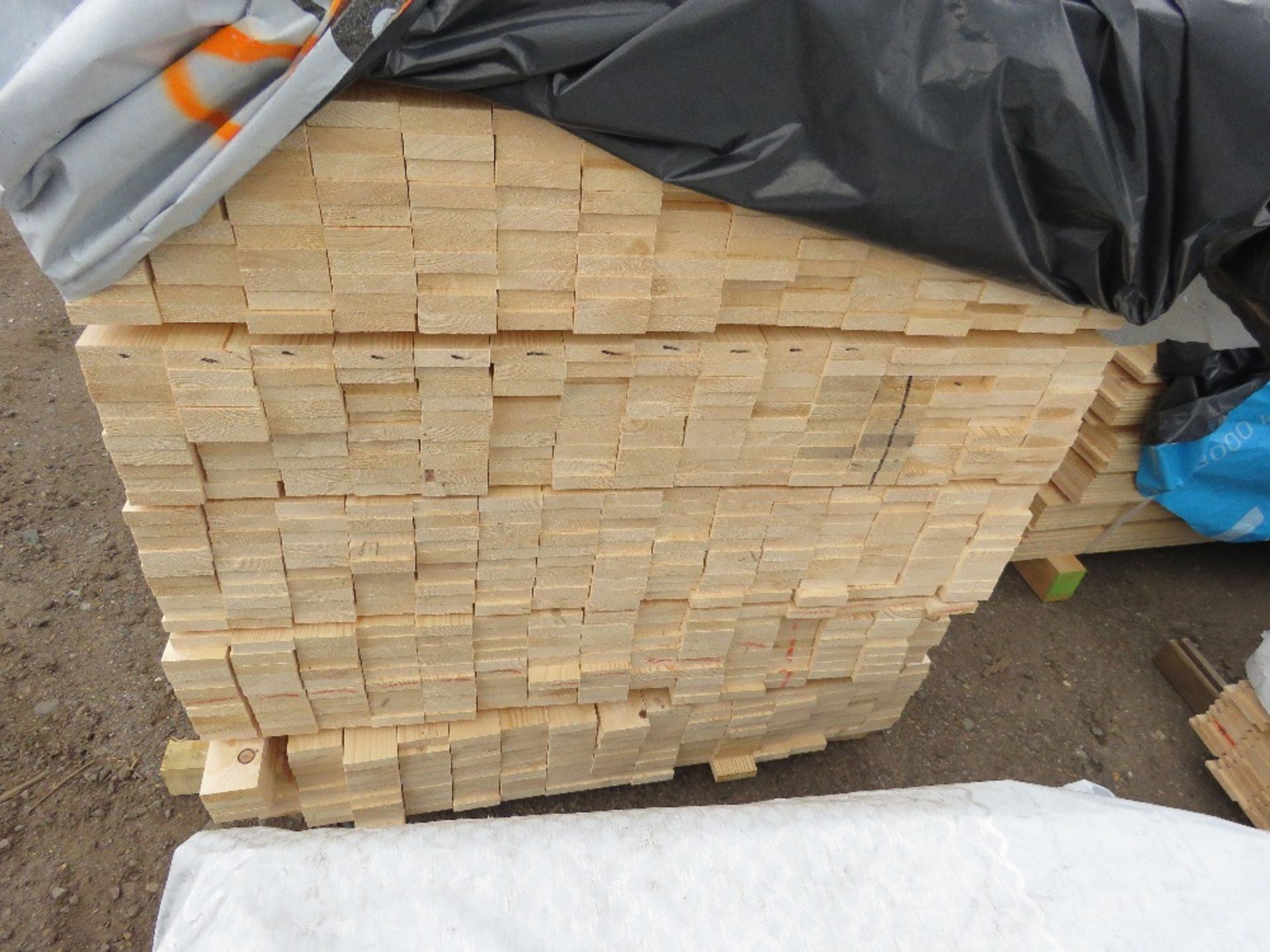 PACK OF UNTREATED TIMBER SLATS/RAIL 1.2M LENGTH X 70MM X 20MM APPROX.