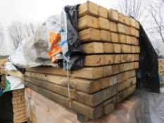 PACK OF 63NO HEAVY DUTY TIMBER POSTS: 140MM X 90MM @ 2.35M LENGTH APPROX.